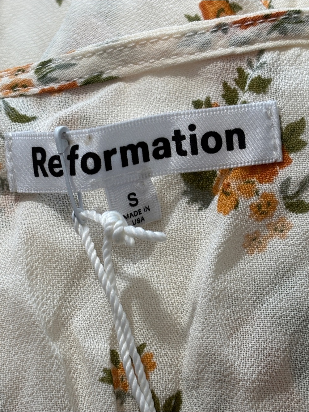 NWT Reformation Lisola Maxi Floral Dress in Sz S Nicola Cream - Picture 6 of 16